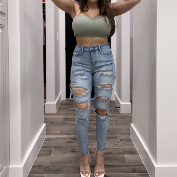 Cello Pants - Distressed jeans